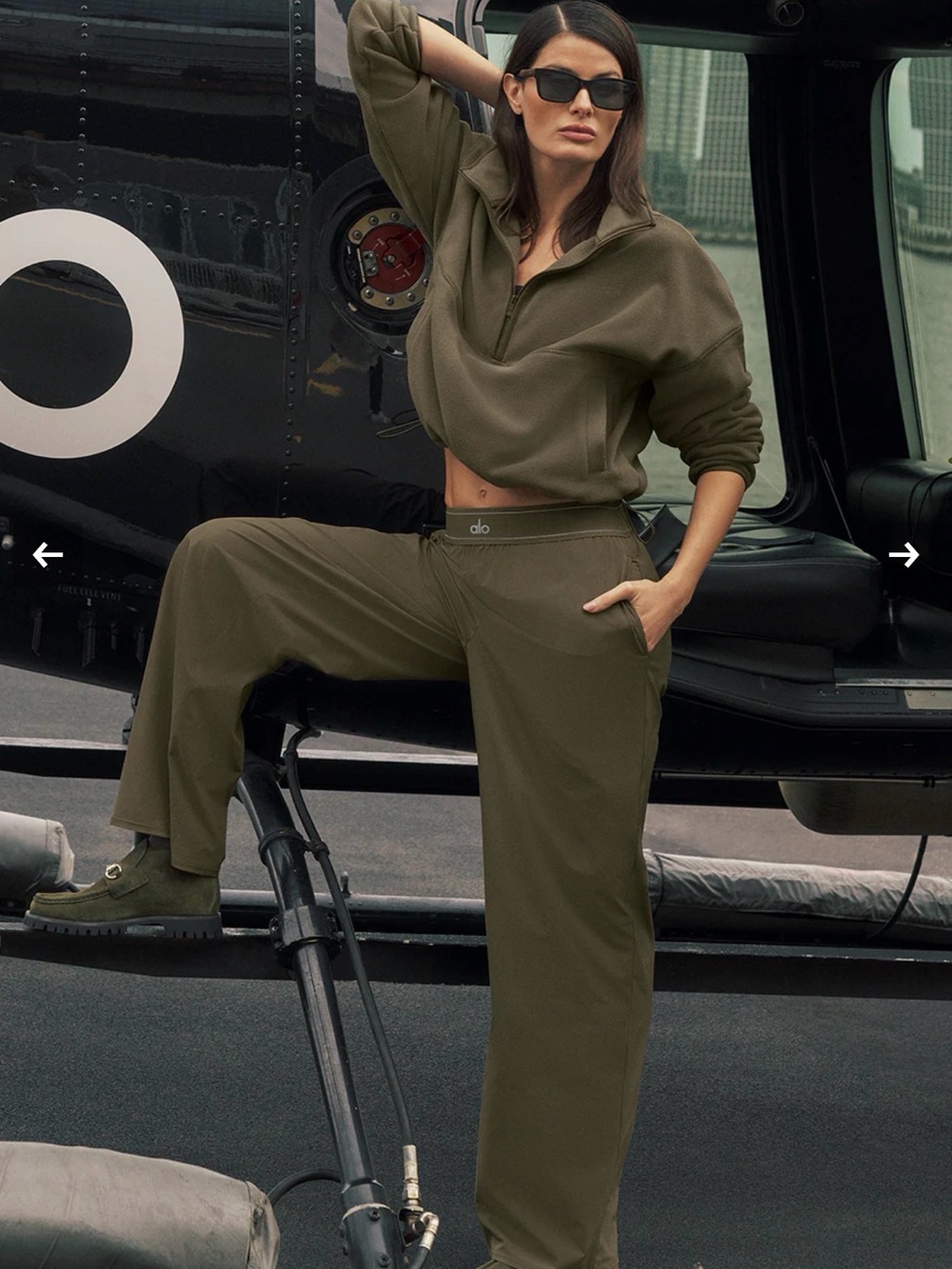 BNWT ALO Yoga Suit up Trouser Olive Green sold out online